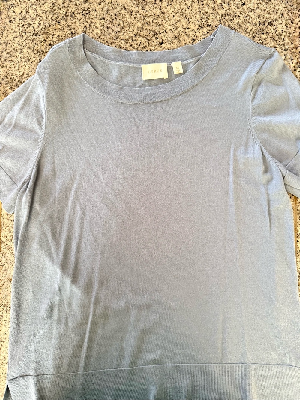 Cyrus Women’s Short Sleeve Crewneck Top in Light Blue